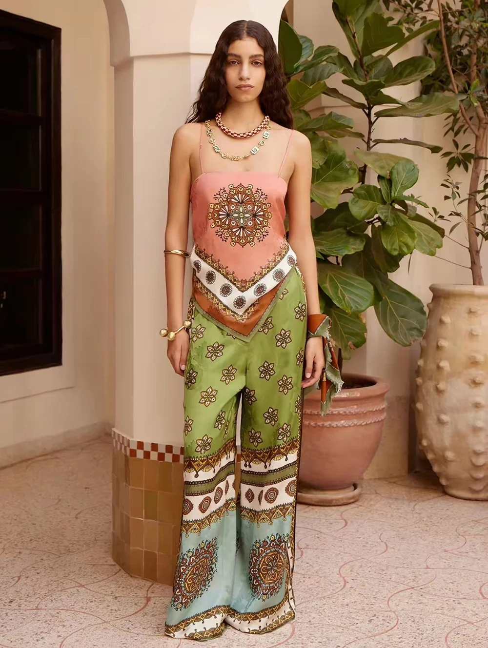 ALÉMAIS Contina Wide-Leg Jacquard Pants - Picture 2 of 7